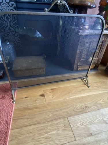Vintage brass fireplace - fireplace, fire