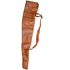 Leather Rifle Carry Case Shotgun Slip Hunting Rifle Storage Tan Brown Holder
