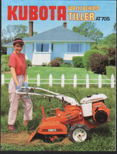 1985 KUBOTA "AT70S" Walk Behind Garden Tiller Cultivator Brochure Leaflet