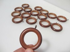 Wooden Curtain Rings Holder Hangers Loops Wood Late Vintage / Retro 2.5"W