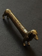Solid brass dachshund figurine - solid,