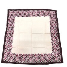 CELINE Logo Handkerchief Scarf Cotton Women's Wine Red