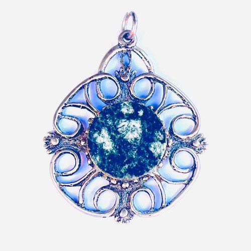 Art nouveau style silver tone - art,