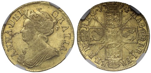Anne 1714 guinea - 1714, guinea,