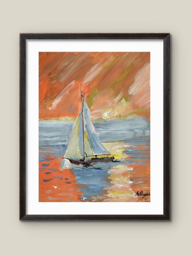 Sailboat painting original - painting,