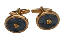 ALFRED DUNHILL MOP Gold Plate Oval Cufflinks | Gift Ready | FREEPOST SAME DAY