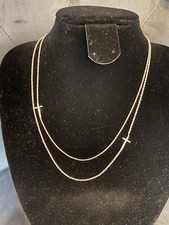 925 silver cross twin strand