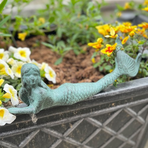 Mermaid garden ornament - garden, cast
