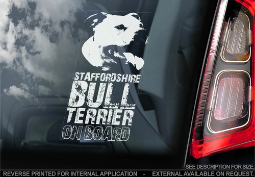 Staffy car sticker - car,