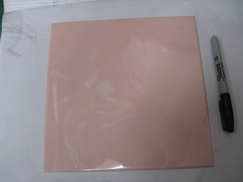 Pink marble plastic tile - 8.5",