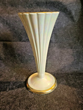 Vintage Art Deco Lustre Vase – Fluted Ribbed Pattern with Scalloped Rim - 1930's