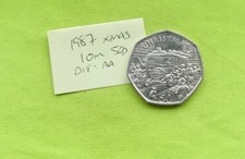 1987 UNC 50p ISLE OF MAN Manx