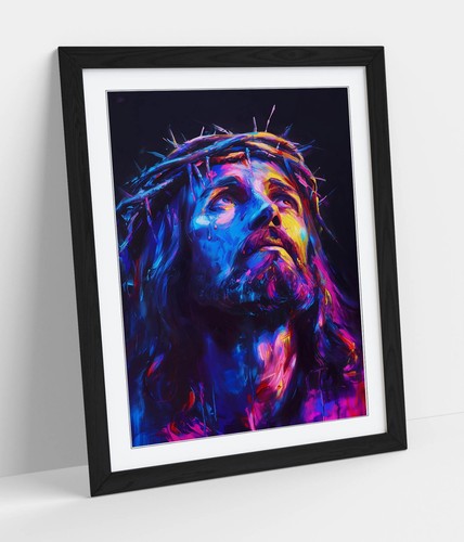 Multi colour portrait jesus - multi,