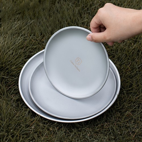 Titanium camping plate travel - camping,