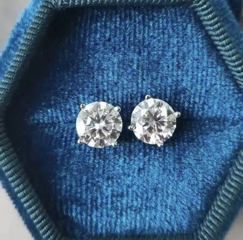 1ct earrings white - earrings, gold