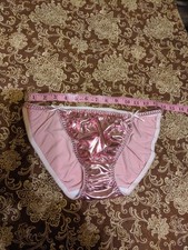Vtg Satin String Bikini