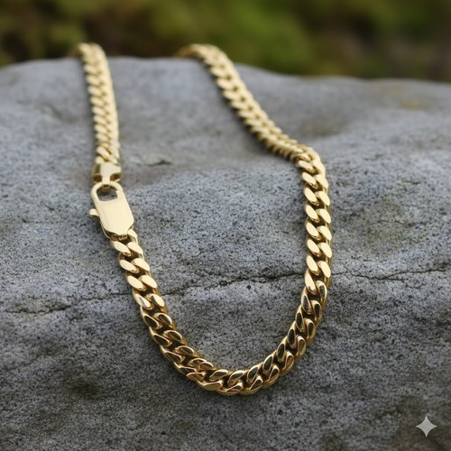 18ct gold cuban chain - cuban,