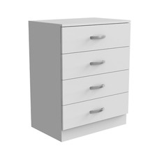 Modern White Chest of Drawers Tall Wide  4 Drawer Bedroom Furniture Cabinet