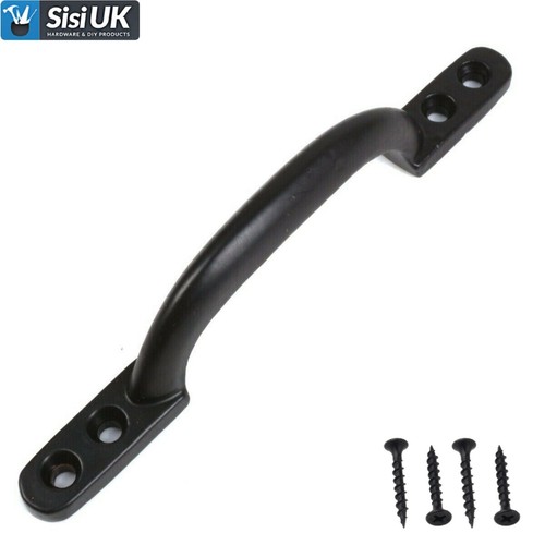 Black cast iron door pull - cast,