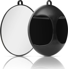 Black Round Mirror Barber Shop