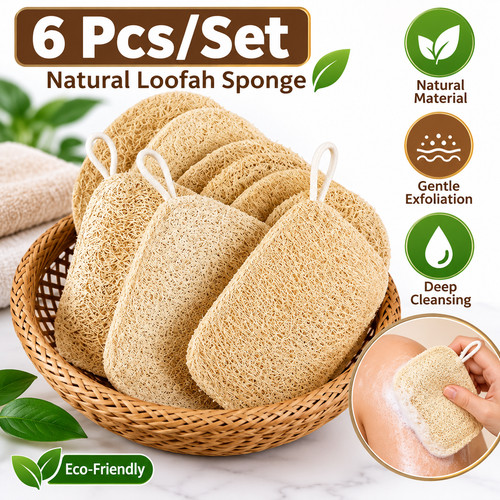 6pcs natural loofah sponge - 6pcs,