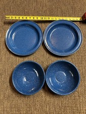 Set of 2 Blue Enamel Metal
