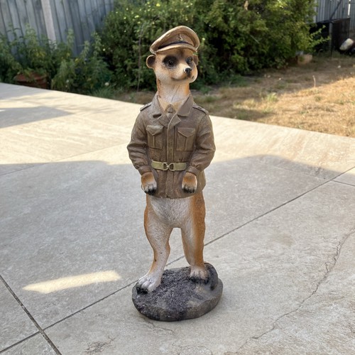 Military meerkat resin - military,