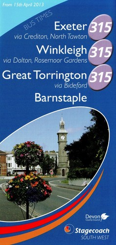 Stagecoach devon route - 315, bus