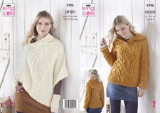 Womens Cable Knit Hoody Poncho