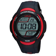 Lorus R2307EX9 - Digital Watch Mens - Black Rubber Strap
