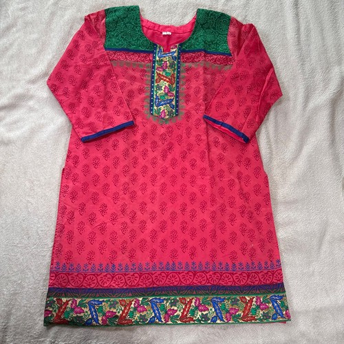 Pink green indian kurta - pink,