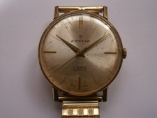 Vintage gents wristwatch ERMANO mechanical watch working UNITAS 560 swiss made