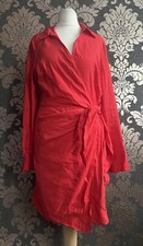 Primark Red Collar Wrap Dress