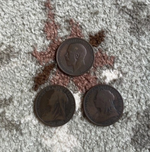 Lot british penny coins - british,