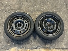 X2 FORD FIESTA STEEL SPARE WHEEL RIM & TYRE 195/50/15 PAIR MATCHING TYRES