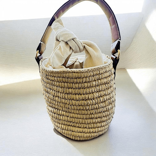 Zara straw raffia bucket - straw,