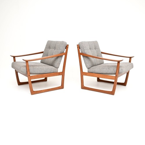 Pair danish teak armchairs - teak,