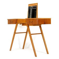 Retro Vintage Teak Dressing Console Table Vanity Desk Mid Century 1970s Danish