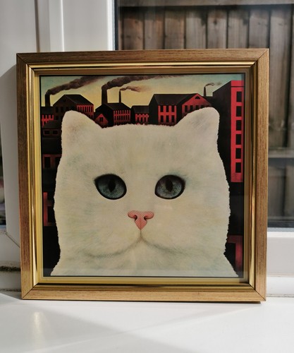 Vintage white cat - white,