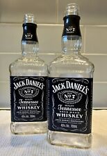 Empty 2 x JACK DANIEL'S 'New Design' Tennessee Whiskey bottles 70cl - UPCYCLE