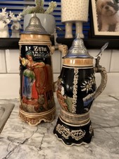 2 Vintage German Beer Steins