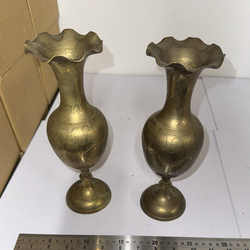 Brass pair engraved etched - engraved,