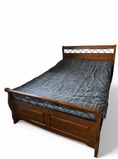 Oak Wooden sleigh bed frame 