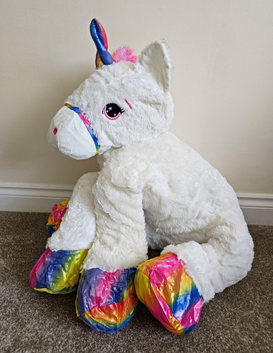 Large white plush unicorn soft - large,