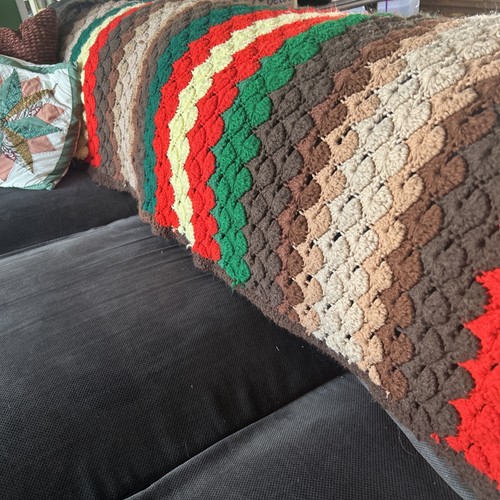 Vintage crocheted sofa couch - crocheted,