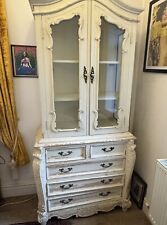 French Style Ivory Painted Armoire Display Cabinet Collection PR5