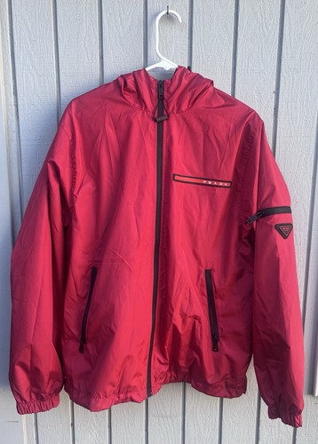 Prada red windbreaker rain - red,