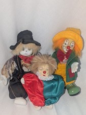 Vintage Clown Dolls Job Lot x3