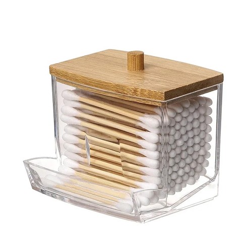 Cotton bud storage box - box, bamboo