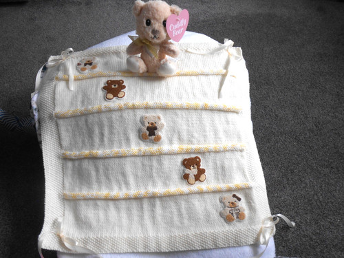 Hand knitted cream teddy - knitted,